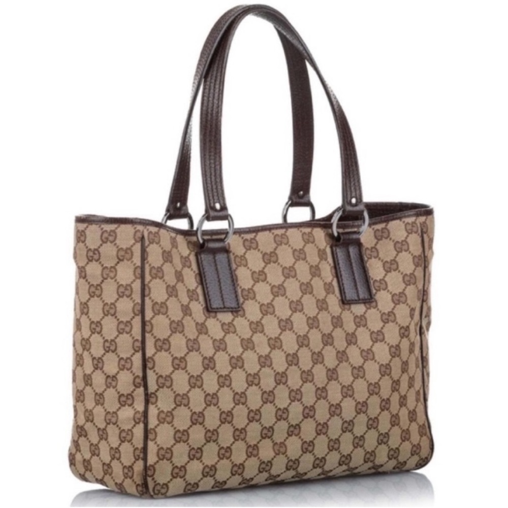 Authenticated Gucci Abbey Jacquard Shoulder Bag Tote Handbag Purse